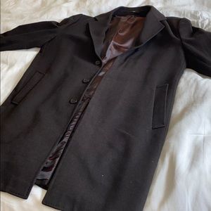 Zara chocolate brown 3/4 length, 2-button overcoat